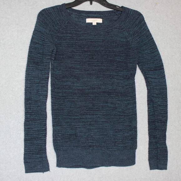 Ann Taylor LOFT Heathered Blue LS Sweater Size XS - Picture 1 of 7